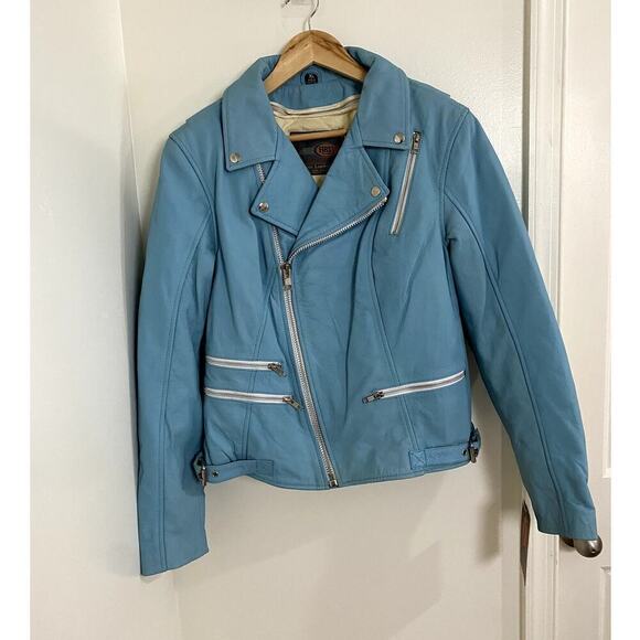 First Classics Blue Leather Jacket -Size XL (NWT) - Picture 1 of 9